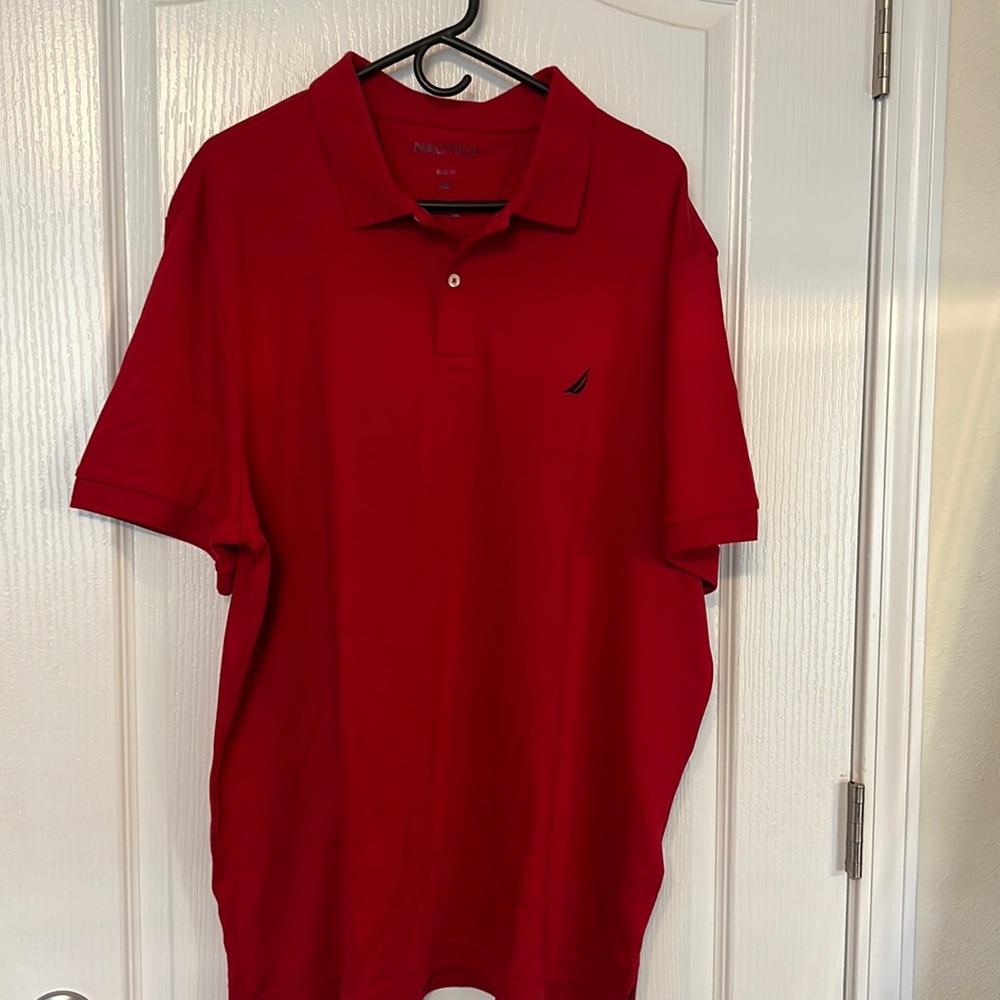 Nautica polo style shirt short sleeve Red and Blue size XXL